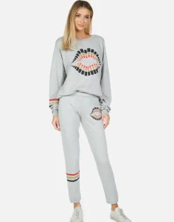 Lauren Moshi Brynn Lipstick Lip*Women Long Sweatpants