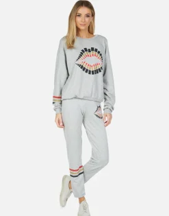 Lauren Moshi Brynn Lipstick Lip*Women Long Sweatpants