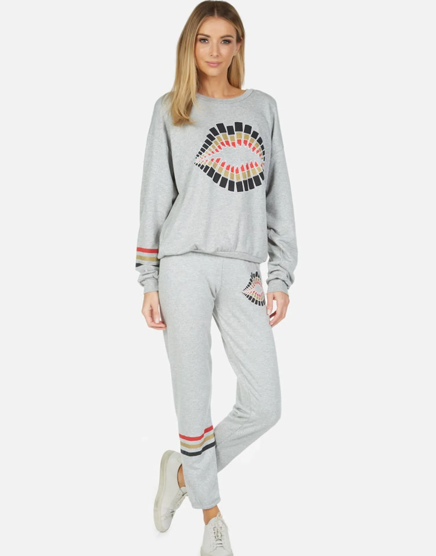 Lauren Moshi Brynn Lipstick Lip*Women Long Sweatpants