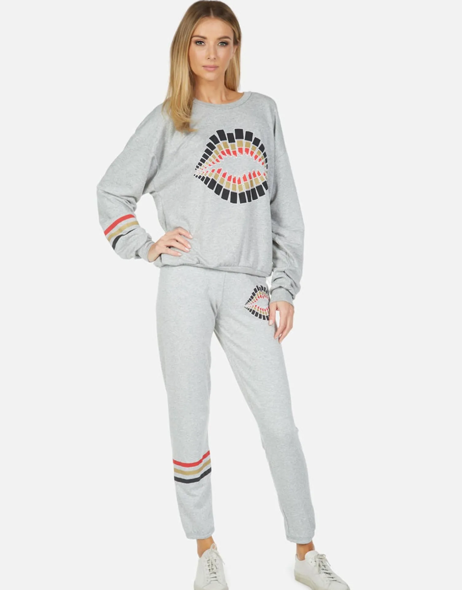 Lauren Moshi Brynn Lipstick Lip*Women Long Sweatpants