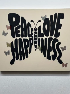 Lauren Moshi Canvas Crystal Love Butterfly* Decor