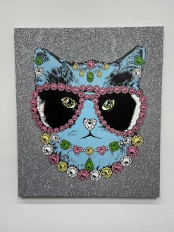 Lauren Moshi Canvas Diamond Cat* Decor