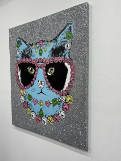 Lauren Moshi Canvas Diamond Cat* Decor