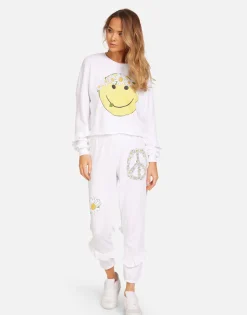 Lauren Moshi Chevelle Happy Daisy Peace*Women Long Sleeve