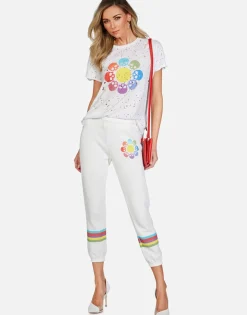 Lauren Moshi Color Skull Flower Crop Sweatpant | Alana By *Women Crop Sweatpants