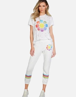 Lauren Moshi Color Skull Flower Crop Sweatpant | Alana By *Women Crop Sweatpants