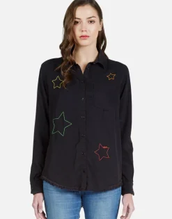 Lauren Moshi Color Stars Embroidered L/S Button Up Shirt | Sloane By *Women Long Sleeve