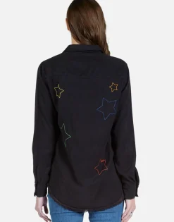 Lauren Moshi Color Stars Embroidered L/S Button Up Shirt | Sloane By *Women Long Sleeve
