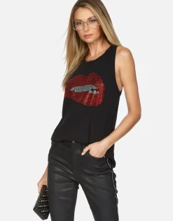 Lauren Moshi Crystal Biting Lip High Neck Tank | Peyton By *Women Tanks
