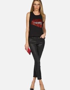 Lauren Moshi Crystal Biting Lip High Neck Tank | Peyton By *Women Tanks