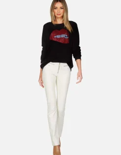 Lauren Moshi Crystal Biting Lip L/S Pullover | Noleta By *Women Long Sleeve