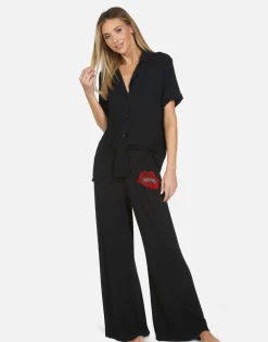Lauren Moshi Crystal Biting Lip Pajama Set | Waverly By *Women Short Sleeve