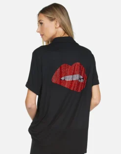 Lauren Moshi Crystal Biting Lip Pajama Set | Waverly By *Women Short Sleeve