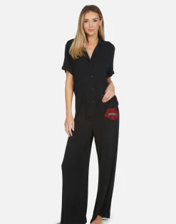 Lauren Moshi Crystal Biting Lip Pajama Set | Waverly By *Women Short Sleeve