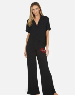 Lauren Moshi Crystal Biting Lip Pajama Set | Waverly By *Women Short Sleeve