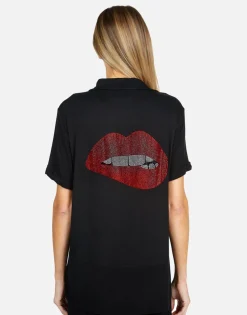 Lauren Moshi Crystal Biting Lip Pajama Set | Waverly By *Women Short Sleeve