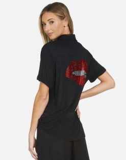 Lauren Moshi Crystal Biting Lip Pajama Set | Waverly By *Women Short Sleeve