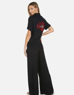 Lauren Moshi Crystal Biting Lip Pajama Set | Waverly By *Women Short Sleeve