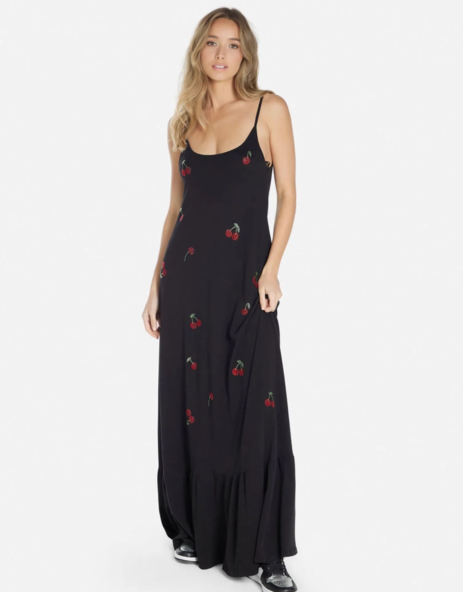 Lauren Moshi Crystal Cherries Maxi Ruffle Dress In | Beatrix By *Women Dresses