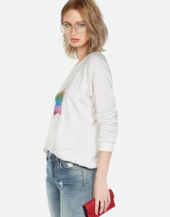Lauren Moshi Crystal Dripping Star Vintage Pullover | Noleta By *Women Long Sleeve