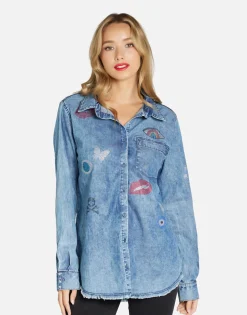 Lauren Moshi Crystal Elements Button Up In | Sloane By *Women Long Sleeve