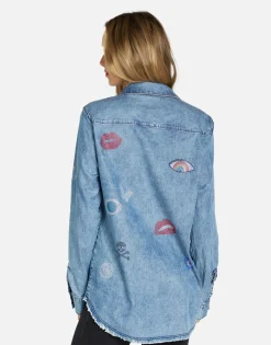 Lauren Moshi Crystal Elements Button Up In | Sloane By *Women Long Sleeve