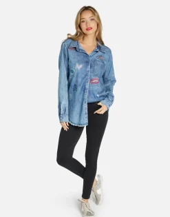 Lauren Moshi Crystal Elements Button Up In | Sloane By *Women Long Sleeve