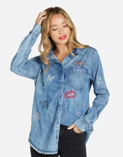 Lauren Moshi Crystal Elements Button Up In | Sloane By *Women Long Sleeve