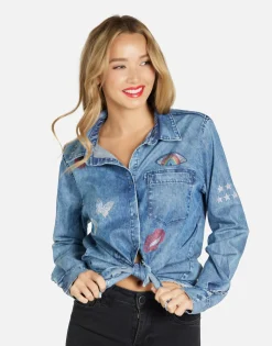 Lauren Moshi Crystal Elements Button Up In | Sloane By *Women Long Sleeve