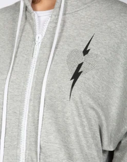 Lauren Moshi Crystal Happy Lightning Love Zip Hoodie | Chandra By *Women Hoodies