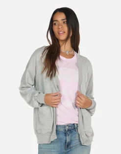 Lauren Moshi Crystal Hearts Button Up Sweatshirt | Jamila By *Women Sweaters & Knits