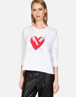 Lauren Moshi Crystal Lightning Love L/S Crop Tee | Luella By *Women Long Sleeve