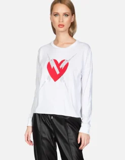 Lauren Moshi Crystal Lightning Love L/S Crop Tee | Luella By *Women Long Sleeve