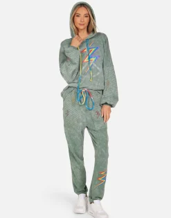 Lauren Moshi Crystal Lightning Peace Boyfriend Hoodie | Serilda By *Women Hoodies