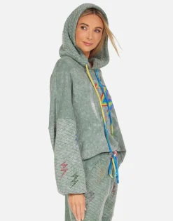 Lauren Moshi Crystal Lightning Peace Boyfriend Hoodie | Serilda By *Women Hoodies