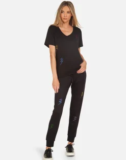 Lauren Moshi Crystal Lightning Peace Boyfriend Tee | Elara By *Women Short Sleeve