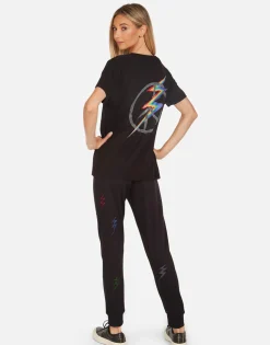 Lauren Moshi Crystal Lightning Peace Boyfriend Tee | Elara By *Women Short Sleeve
