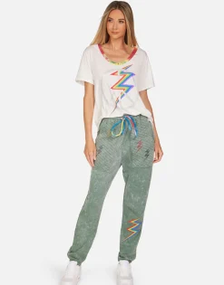 Lauren Moshi Crystal Lightning Peace Ss Boyfriend Tee | Elara By *Women Short Sleeve