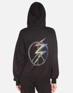 Lauren Moshi Crystal Lightning Peace Women'S Hoodie | Harmony By *Women Hoodies