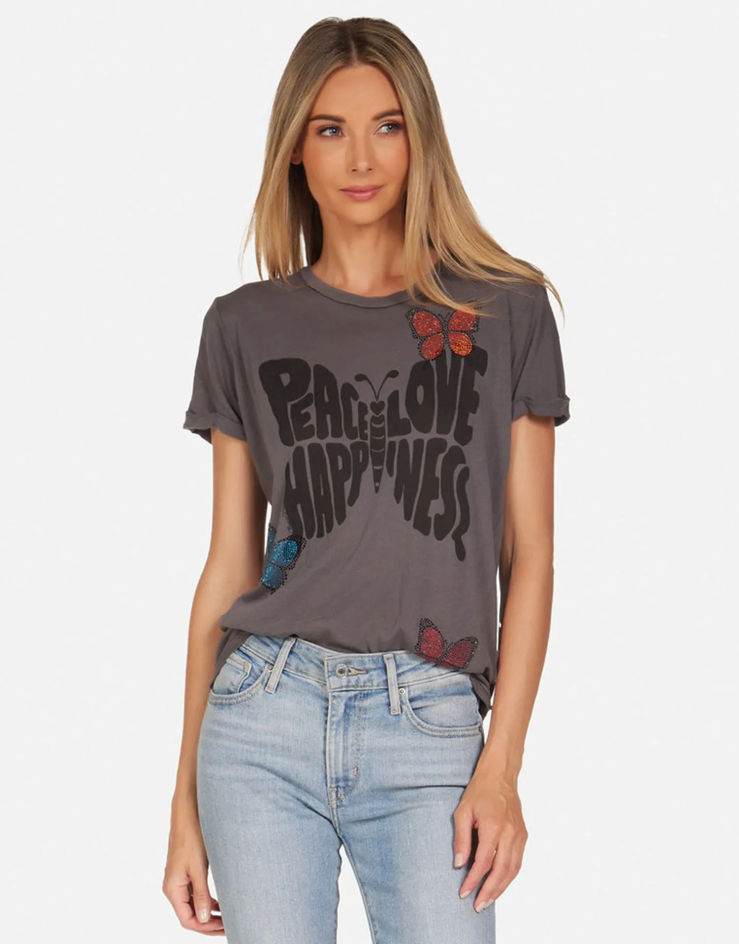 Lauren Moshi Crystal Love Butterfly Ss Boyfriend Tee | Edda By *Women Short Sleeve