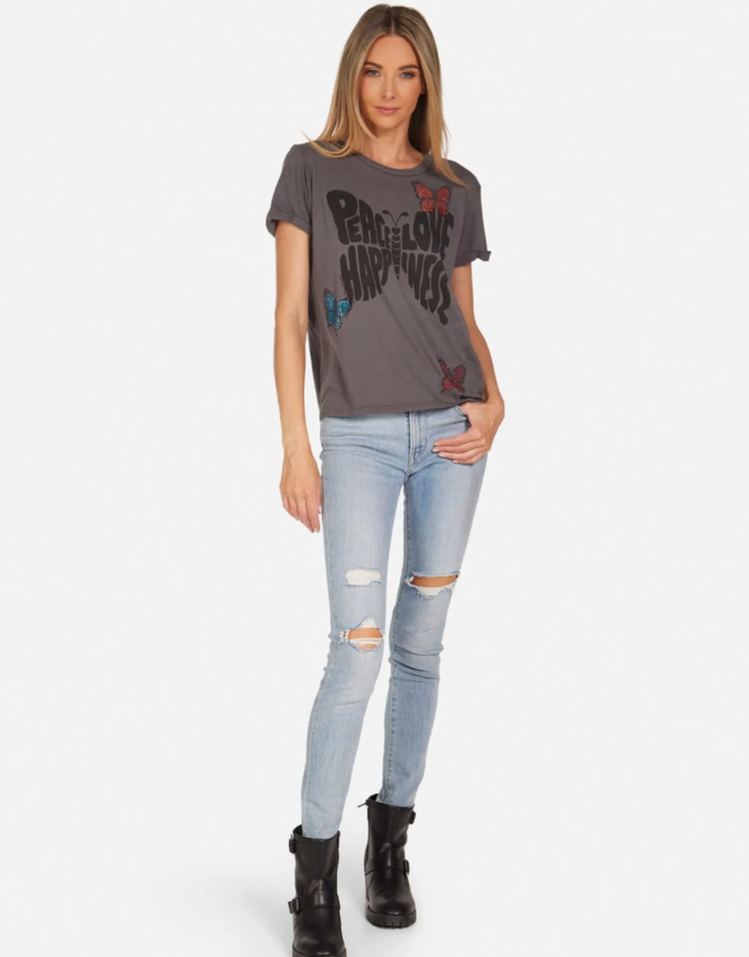 Lauren Moshi Crystal Love Butterfly Ss Boyfriend Tee | Edda By *Women Short Sleeve