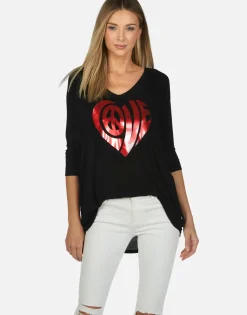 Lauren Moshi Crystal Love Heart S/S Tee | Eva X By *Women Short Sleeve