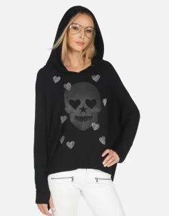 Lauren Moshi Crystal Peace Love Skull Boyfriend Hoodie | Wilma X By *Women Long Sleeve