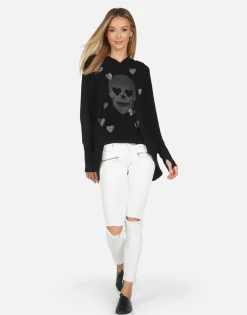 Lauren Moshi Crystal Peace Love Skull Boyfriend Hoodie | Wilma X By *Women Long Sleeve