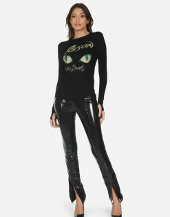 Lauren Moshi Crystal Poison Cat Dragged In Fitted Top | Mckinley X By *Women Long Sleeve