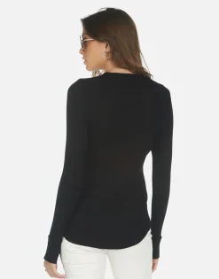 Lauren Moshi Crystal Poison Cat Dragged In Fitted Top | Mckinley X By *Women Long Sleeve