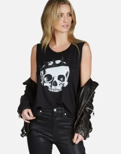 Lauren Moshi Crystal Royal Skull Scoop Neck Muscle Tank | Kel By *Women Tanks