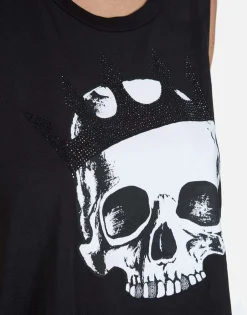 Lauren Moshi Crystal Royal Skull Scoop Neck Muscle Tank | Kel By *Women Tanks