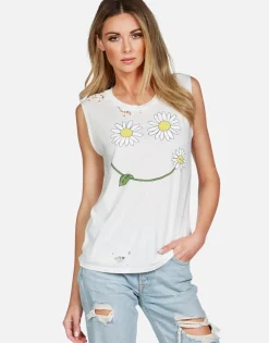 Lauren Moshi Daisy Happyface Scoop Neck Muscle Tank | Kel By *Women Tanks