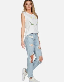 Lauren Moshi Daisy Happyface Scoop Neck Muscle Tank | Kel By *Women Tanks